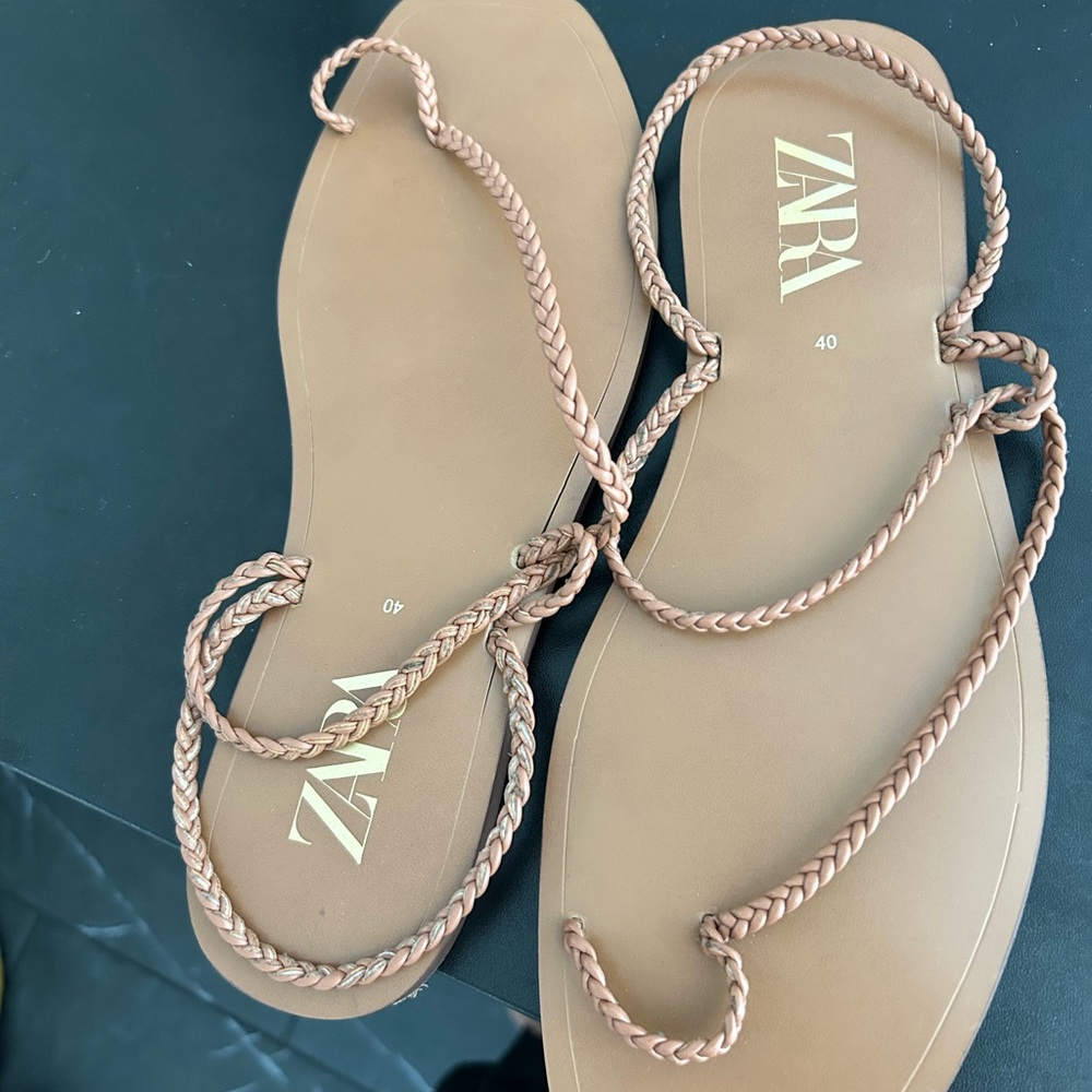 Zara rope flat sandals sz40